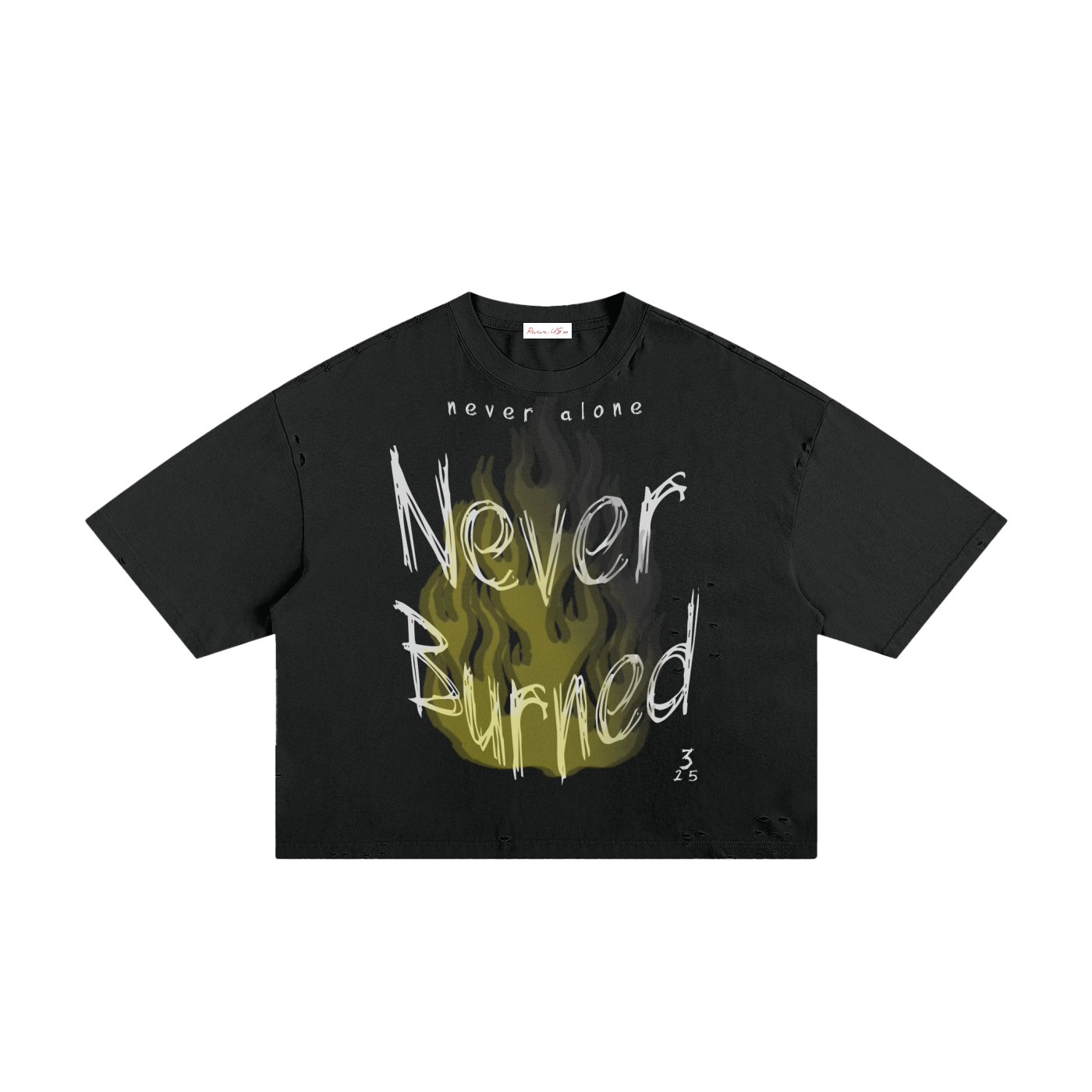 Never Burned | Short Sleeve Frayed Boxy Tee
