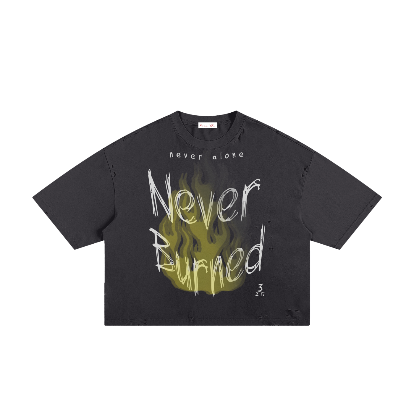 Never Burned | Short Sleeve Frayed Boxy Tee